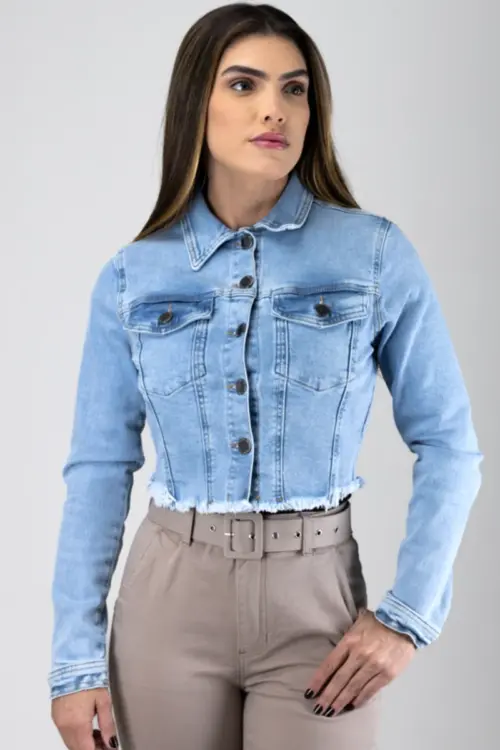 Jaqueta Feminina Jeans Cropped Trinity