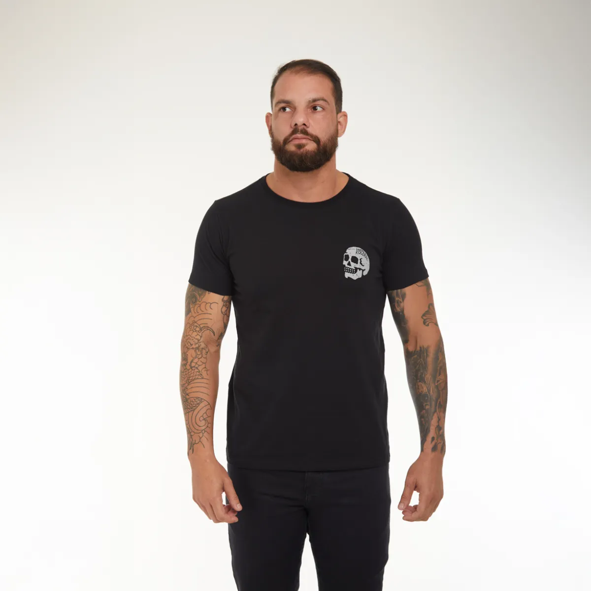 Camiseta masculina skull visceral