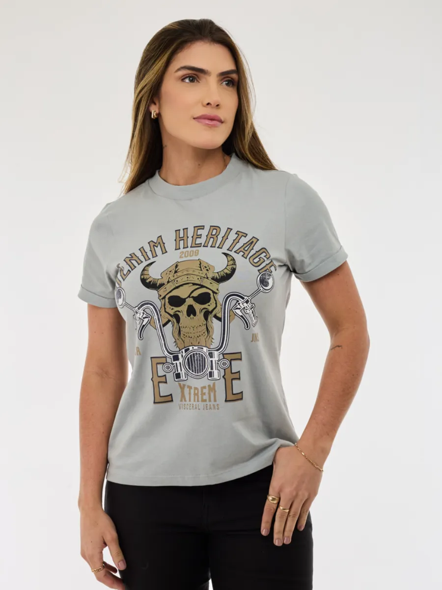Camiseta Feminina Prata Rock