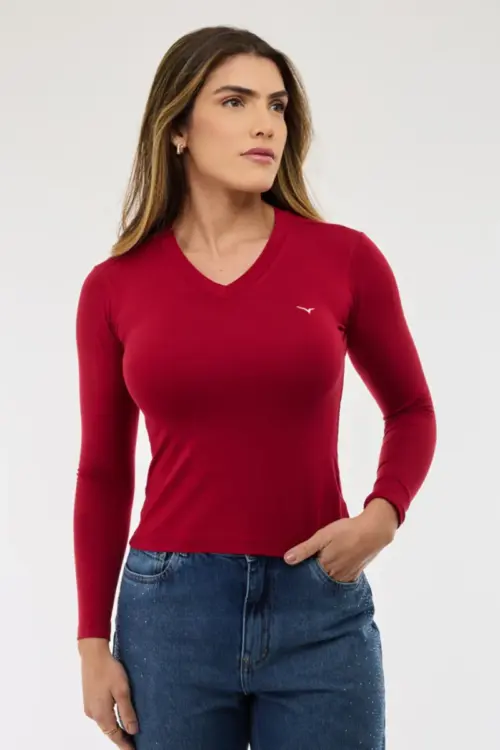 Blusa Feminina Básica Manga Longa Visceral