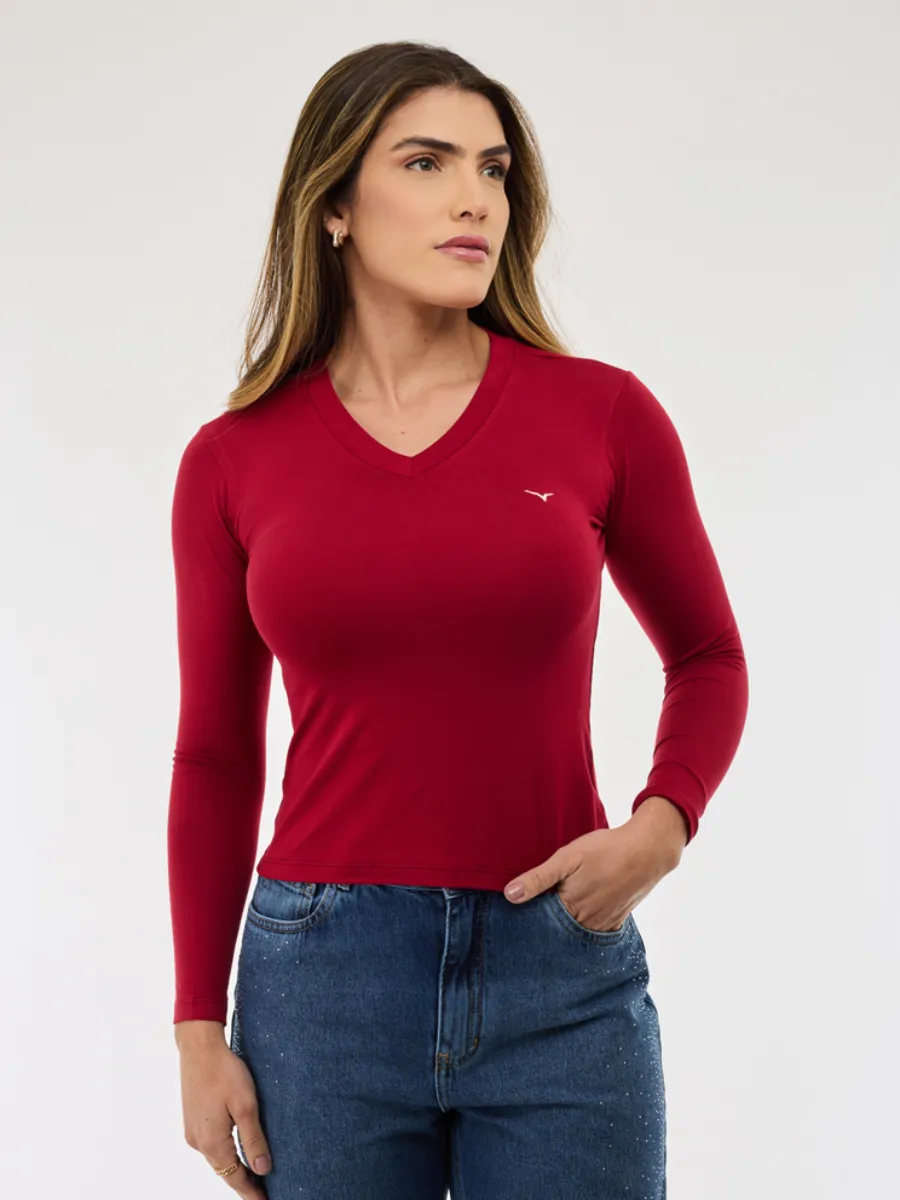 Blusa Feminina Básica Manga Longa Visceral