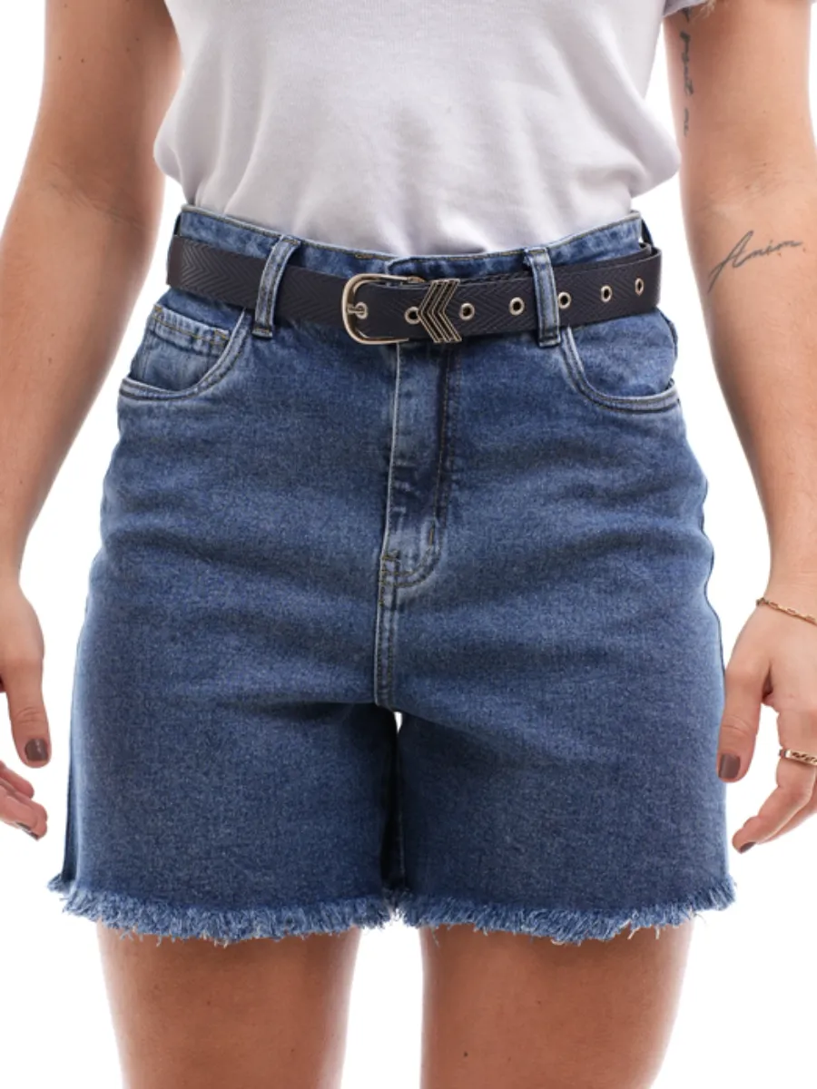 Shorts Feminino Style Jorts Blue